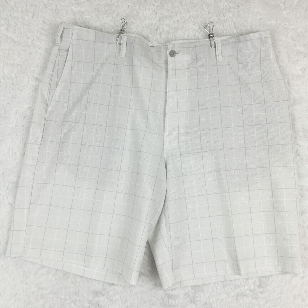 Ben Hogan Mens Shorts Golf Performance Light Gray Windowpane Sportswear 42